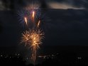 Feuerwerk ber Gttingen, links im Bild der Blaue Turm
