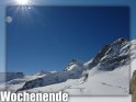 Wochenendskarte mit einer Schneelandschaft, aufgenommen in den Schweizer Alpen