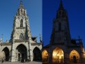 Berner Münster St. Vinzenz von Saragossa bei Tag und bei Nacht