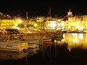 Boote im Hafen von Cassis bei Nacht