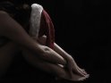 Erotisches Foto einer Frau mit Weihnachtsmtze
