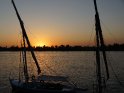 Sonnenuntergang mit zwei Feluken auf dem Nil