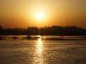 Sonnenuntergang über dem Nil zwischen Edfu und Esna