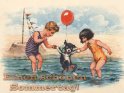 Einen schönen Sommertag! 
 
Antike Postkarte mit einem Motiv von Arthur Thiele (1860-1936)