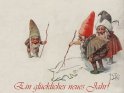 Ein glückliches neues Jahr! 
Antike Postkarte mit einem Motiv von Arthur Thiele (1860-1936)