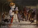 Eine schöne Adventszeit! 
Antike Postkarte mit einem Motiv von Arthur Thiele (1860-1936)