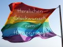 Grukarte zum Hochzeitstag fr gleichgeschlechtliche Partner: 
Herzlichen Glckwunsch zum Hochzeitstag!