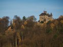 Blick auf das herbstliche Schloss Berlepsch