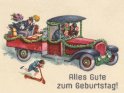 Alles Gute zum Geburtstag! 
Antike Postkarte mit einem Motiv von Arthur Thiele (1860-1936)
