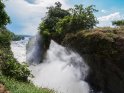 Bei den Murchison Falls hat der Viktoria-Nil an der schmalsten Stelle eine Breite von nur sieben Metern. Hier sieht man das beim dortigen Wasserfall aufsteigende Wasser.