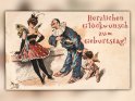 Herzlichen Glückwunsch zum Geburtstag! 
 
Antike Postkarte mit einem Motiv von Arthur Thiele (1860-1936)